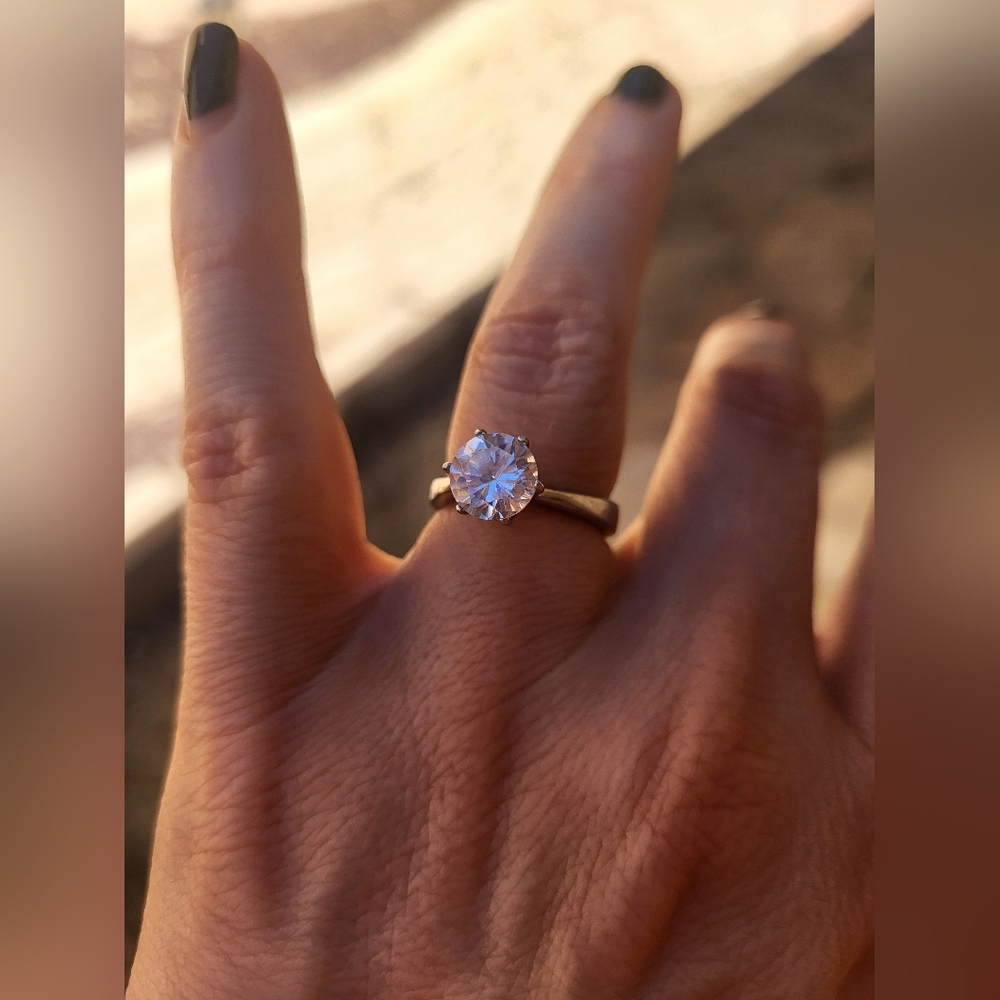 CZ Engagement Ring 925 Sterling Silver